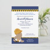 Bouw Baby Donkere huid Baby shower Kaart (Staand voorkant)