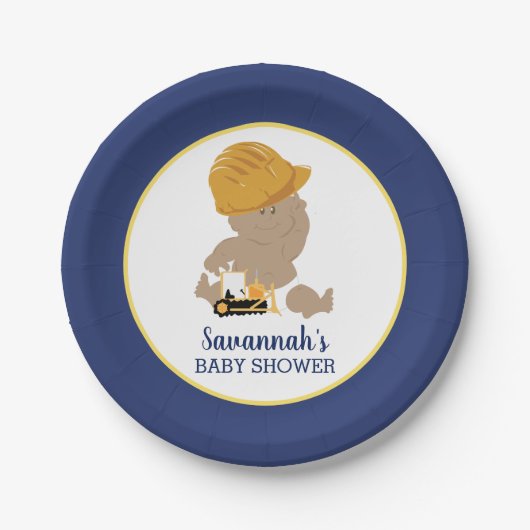 Bouw Baby Etnische Baby showers Bord (Voorkant)