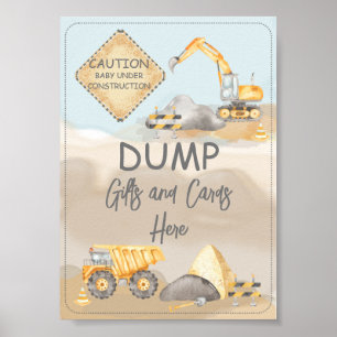 Bouw Baby shower Dump Gifts   Kaarten hier Poster
