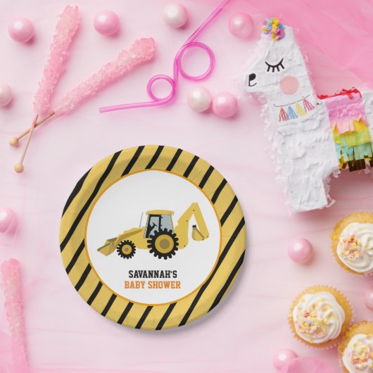 Bouw Baby shower papier Bord (Feest)