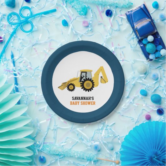 Bouw Baby shower papier Bord (Feest)