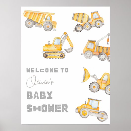 Bouw Baby shower Welkom Poster (Voorkant)