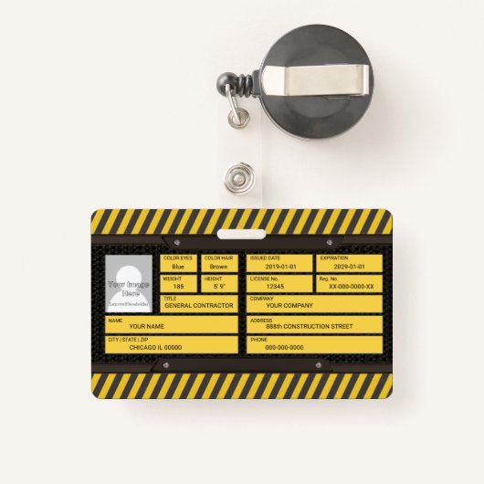 Bouw Badge (Achterkant met intrekbare)