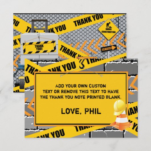 Bouw bedankt kaarten (Voorkant / Achterkant)