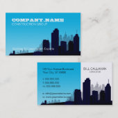 Bouw Bedrijfs Blauwe Kaartkaart Visitekaartje (Voorkant / Achterkant)