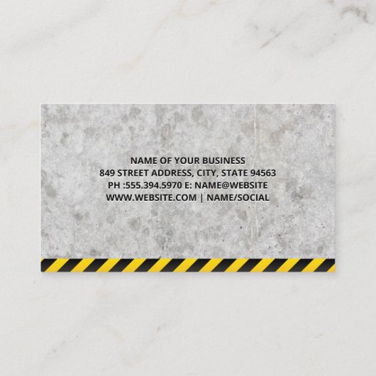 Bouw | Beton | wegwals Visitekaartje (Achterkant)