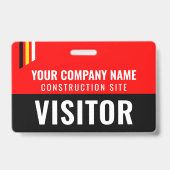 Bouw Bezoekerspas ID Rood Aangepaste badge (Voorzijde)