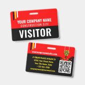 Bouw Bezoekerspas ID Rood Aangepaste badge (Voor- en achterkant)