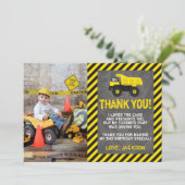 Bouw Birthday - Bedankt voor je kaart met foto (Staand voorkant)