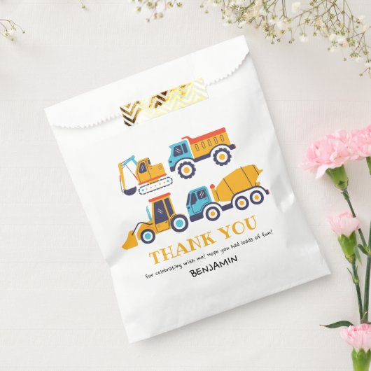 Bouw Birthday Dump Truck Party Hartelijk dank Bedankzakje (Gezegeld)