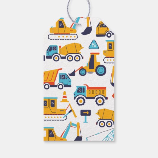 Bouw Birthday Dump Truck Party Hartelijk dank Cadeaulabel (Achterkant)