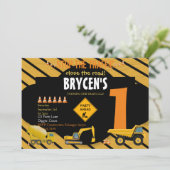 Bouw Birthday Dump Truck Party nodigt uit Kaart (Staand voorkant)