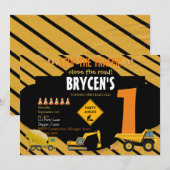Bouw Birthday Dump Truck Party nodigt uit Kaart (Voorkant / Achterkant)