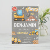 Bouw Birthday Dump Truck Party nodigt uit Kaart (Staand voorkant)