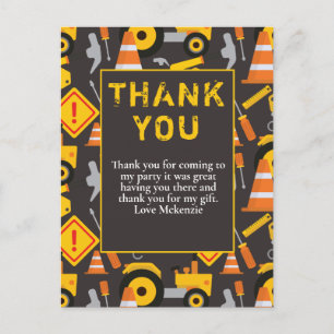 Bouw Birthday Party Hartelijk dank Briefkaart