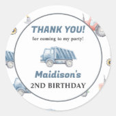 Bouw Birthday Party Hartelijk dank Ronde Sticker (Voorkant)