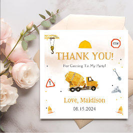 Bouw Birthday Party Hartelijk dank Servet