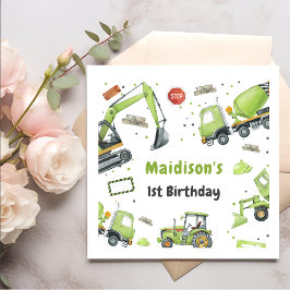 Bouw Birthday Party Hartelijk dank Servet