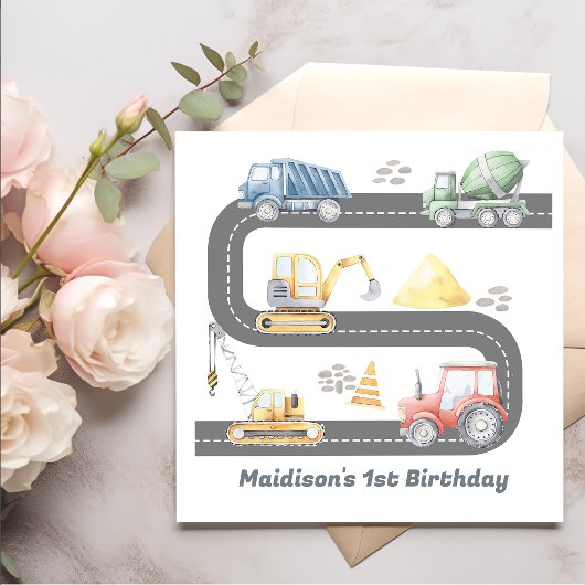 Bouw Birthday Party Hartelijk dank Servet