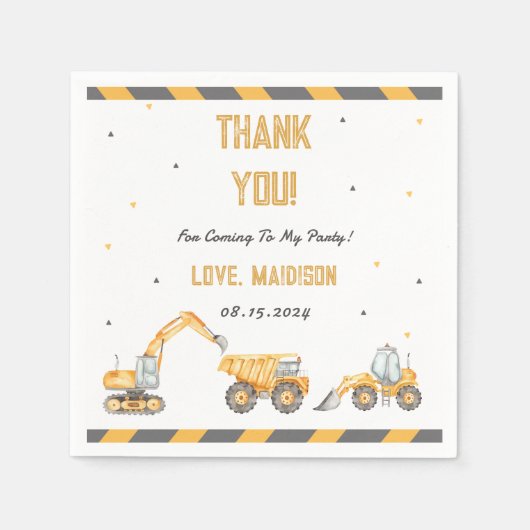 Bouw Birthday Party Hartelijk dank Servet (Voorkant)