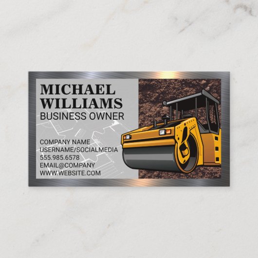 Bouw | Blauwdrukken | Steam Roller Visitekaartje (Voorkant)