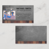 Bouw Blue Collar werknemers op de werkplek Visitekaartje (Voorkant / Achterkant)