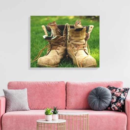 Bouw Boot Chipmunks Canvas Afdruk (Insitu (Woonkamer))