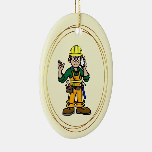 Bouw boss on Cell Phone Ornament (Rechts)