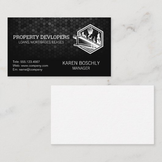 Bouw bouw Logo | Financieringsinvesteringen Visitekaartje (Voorkant / Achterkant)