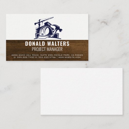 Bouw bouw Logo | houtnerf Visitekaartje (Voorkant / Achterkant)