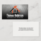 Bouw bouw Logo | metallische achtergrond Visitekaartje (Voorkant / Achterkant)