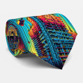 Bouw Bouw Met Crane Neon Kleuren Stropdas (Opgerold)