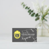Bouw Bouwer Logo | Blauwdruk  Visitekaartje (Staand voorkant)