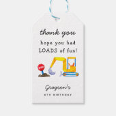 Bouw Boy Birthday Party Cadeaulabel (Voorkant)