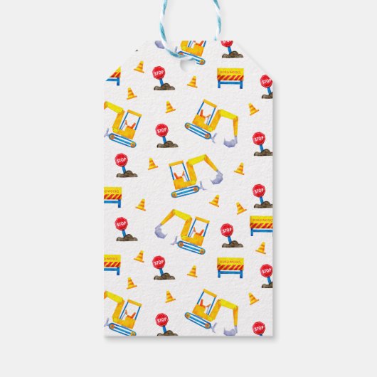 Bouw Boy Birthday Party Cadeaulabel (Achterkant)