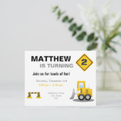 Bouw Boy Birthday-uitnodiging Kaart (Staand voorkant)