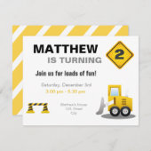 Bouw Boy Birthday-uitnodiging Kaart (Voorkant / Achterkant)