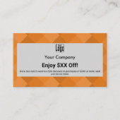 Bouw Brand Loyalty met Modern Sinaasappel Grey $XX Kortingskaartje (Voorkant)