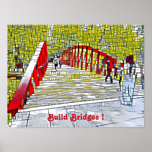 Bouw Bruggen Abstracte kunst Modern Wall Poster