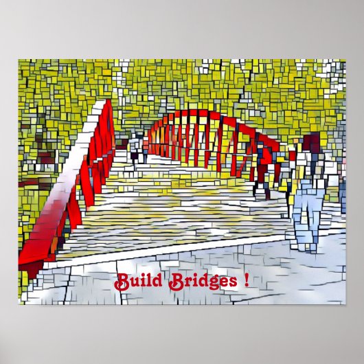 Bouw Bruggen Abstracte kunst Modern Wall Poster (Voorkant)