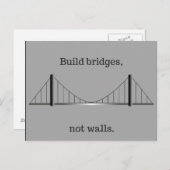 Bouw bruggen, geen muren. briefkaart (Voorkant / Achterkant)