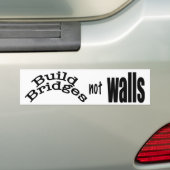 Bouw bruggen niet muren bumpersticker (Op auto)