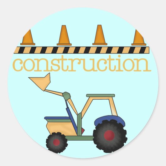 Bouw Bucket Loader t-shirts en geschenken Ronde Sticker (Voorkant)