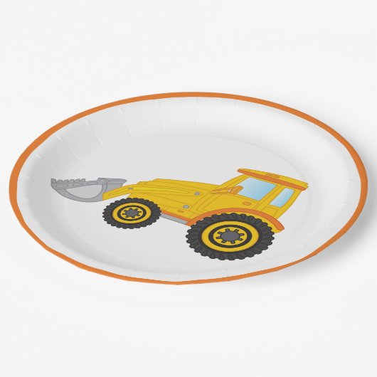 Bouw Bulldozer Birthday Party Paper Bord (Gekanteld)