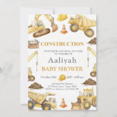 bouw bulldozer feest baby jongen shower kaart (Voorkant)