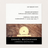 Bouw / Buzz Saw / Houtkorrel Visitekaartje (Buitenkant ongevouwen)