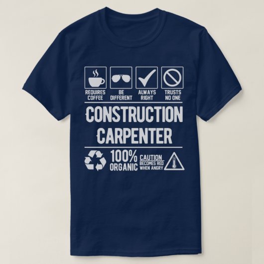 Bouw Carpenter T-shirt (Design voorkant)