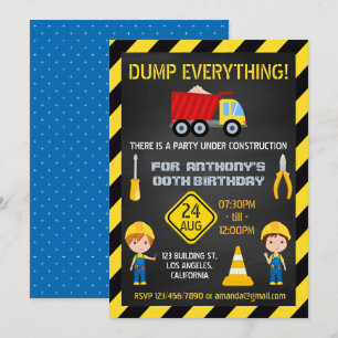 Bouw Chalkboard Birthday Party elke leeftijd Kaart