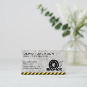 Bouw | Cirkelzaag | Beton Waarschuwing  Visitekaartje (Staand voorkant)