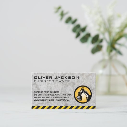 Bouw | Concreet | Earth Dozer | Bouwer Visitekaartje (Staand voorkant)